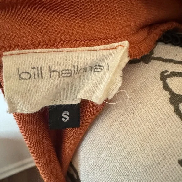 BILL HALLMAN Long Sleeve Mock Neck Dress | Burnt Orange | S - Picture 2 of 9